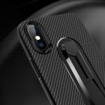 Color Red Carbon Fiber Invisible Kickstand TPU Case Back Cover For IphoneXS