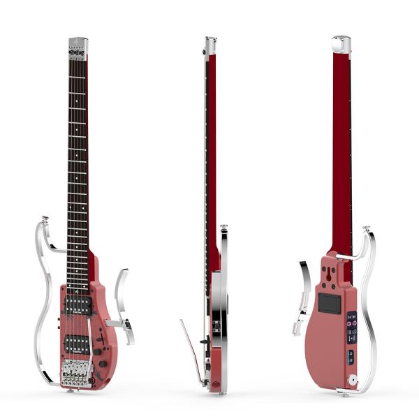 Unique Design Patented Grand Headless Electric Guitar Double Hummbucker Built-in Guitar Effect Ebony Fingerboard and bag