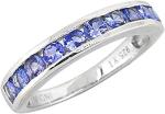 Shop LC Women Platinum Yellow Gold Blue Tanzanite Birthstone Zircon Ring Size 8