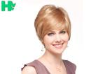 Blonde Color Synthetic Hair Wigs , Professiona 8 Inch Straight Hair Wig
