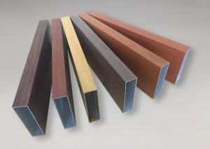 Wholesale Wood Color Extruded Aluminum Pipe Rectangular Aluminium Extrusion Tube from china suppliers