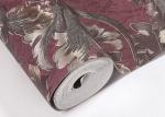 Waterproof Retro Style Wallpapers Embossed Vantage Plum Floral Pattern
