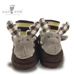 ODM OEM Custom Cartoon Winter Infant Shoes Animal Deer Baby Comfortable Knitted
