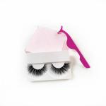 Black Color 3D Mink Eyelashes / Professional False Eyelashes 25mm Thickness