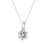 Classic Design 18k Gold Lab-Grown Diamond Pendant Daily Style White Diamond