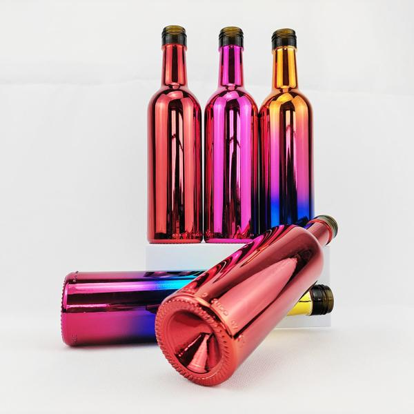 Collar Material Glass Bottle for Champagne 200ml 375ml 500ml 750ml Colorful Free
