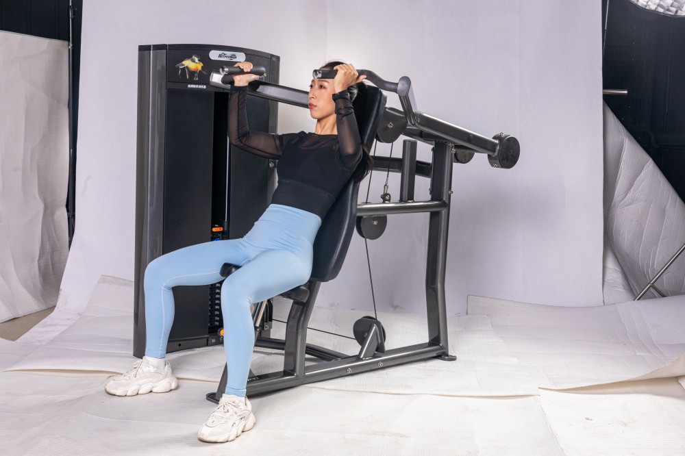 Shoulder Press Ax Series Indoor Commercial Pin Loaded Gym Equipment with Neutral and Overhand Handle Positions for Distribution