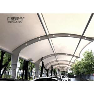 Wholesale Snow-Resistant Single Cantilever Carport Metal Canopy with Fabric Membrane Fabric from china suppliers