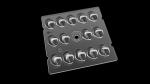 TYPE 3 Street Light Square LED Lens , Freeform Light Distribution Optics For LED