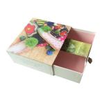 White square shape rigid gift packaging box with clear visible pvc window lid
