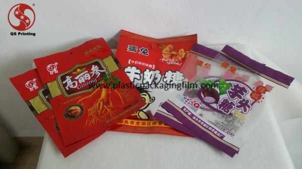 Colorful Plastic Milk Candy Food Packaging Bags with Easy Tearing Notch Moisture