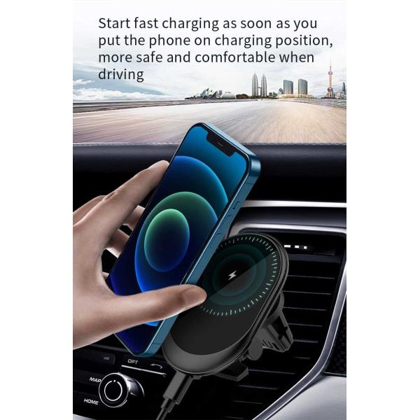 15W Fast Magsafe Car Mount Wireless Charger For Apple Iphone 12