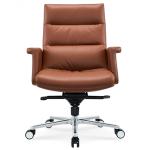 Ergonomic Office Chair Flexible Chrome Wheel Convenient Swivel Leather PU Boss