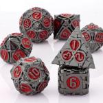 Thorns Striped Metal Dice Set Fantasy DND Multi Faceted Board Game