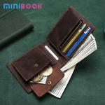 Open Closure RFID Blocking Wallet for Men's Crazy Horse Leather Credit Card