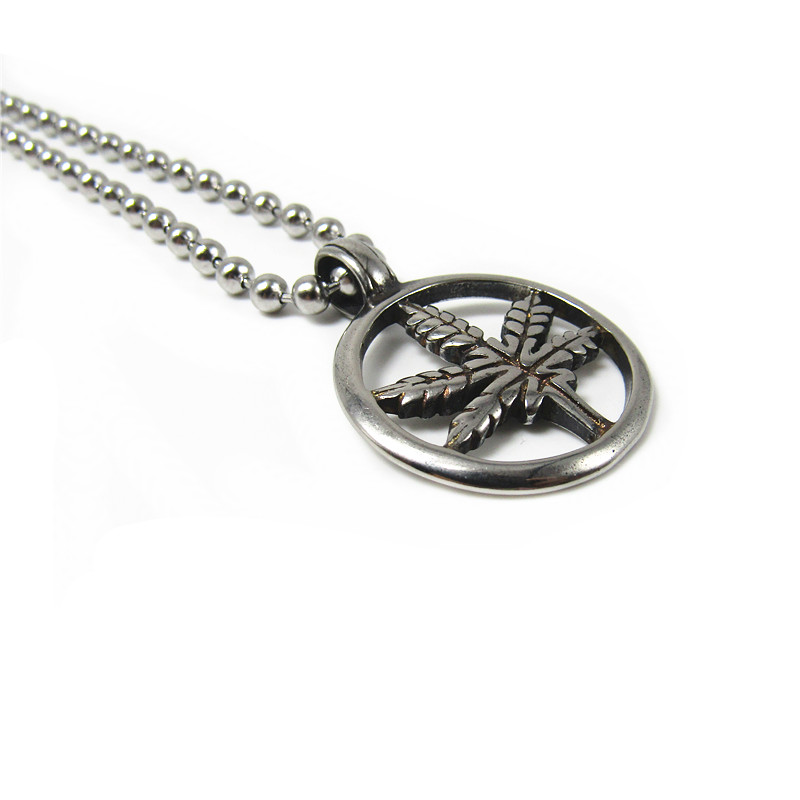 Factory Supply 4mm Stainless Steel Roller Beaded Ball Chain With Pendant for Men's Jewelry