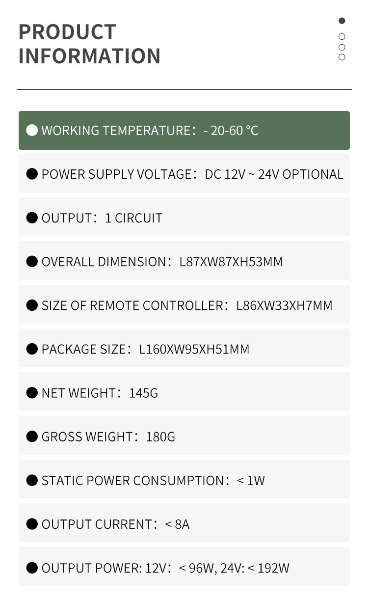 Width Modulation Thyristor LED Dimmer Switch RF DC 12-24V Power Supply