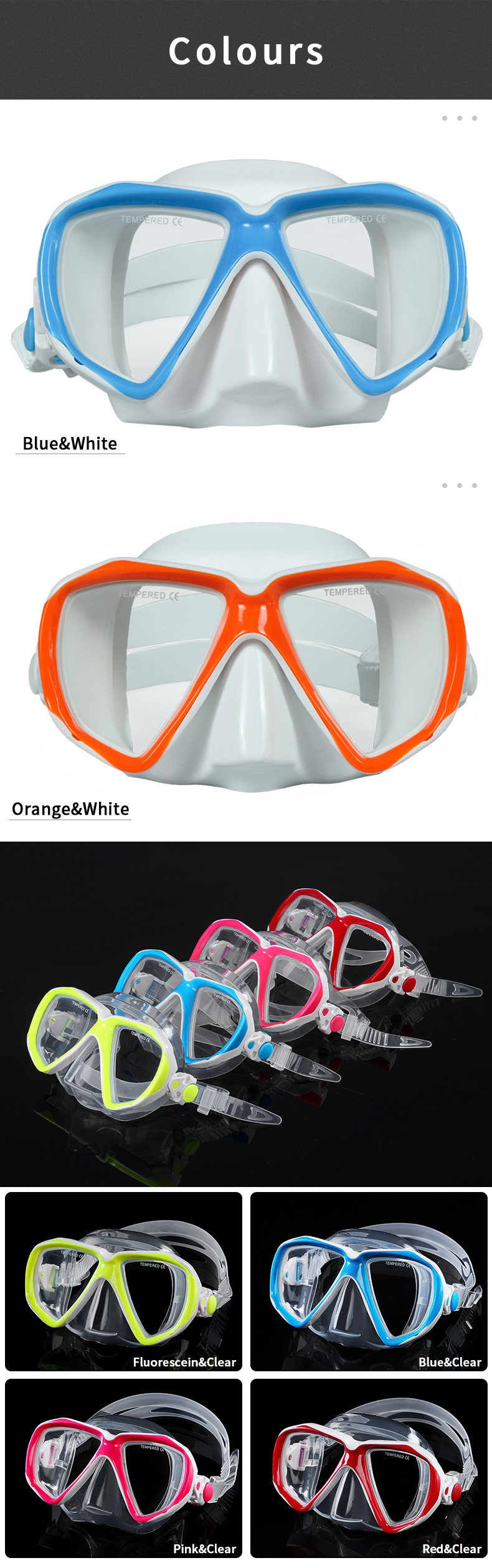 Commercial Teenagers Youth Snorkeling Gear Half Face Swim Mask For Free Diving
