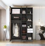 Home Bedroom Corner Glass Door Wardrobe Glass Almirah For Bedroom