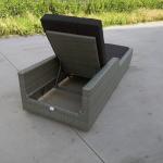Chaise Lounge Outdoor Rattan Wicker Sun Bed Hotel Wooden Backrest Adjustable