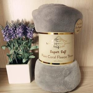 Wholesale Polyester Super Soft Plain Coral Fleece Throw Blanket For Hotel / Office Customized Size from china suppliers