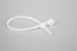 3*200mm size white and black color mountable head self-locking cable ties with