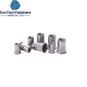 Wholesale A2-70 A4-80 Flat Head Round Body Knurled Rivet Nut Stainless Steel Rivet Nut Pressure from china suppliers