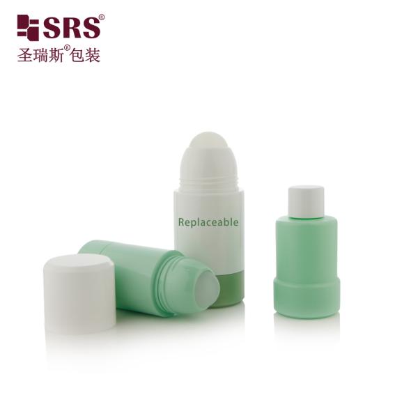 Refillable PP PCR Roll On Bottle 50ml 75ml for Cosmetic Deodorant