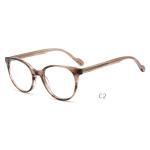 Exquisite Fashion Round Acetate Frame Glasses Optical Spectacles Woodgrain