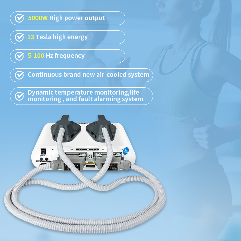 Body Slimming 5000w Muscle Sculpting Machine 2 Handles Tesla Ems RF Machine Burns Fat Muscle Stimulator
