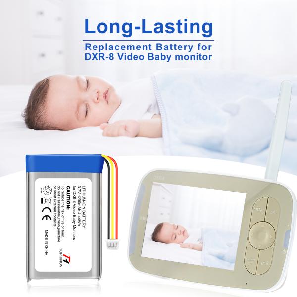 Rechargeable Replacement Li Ion Battery 3.7V 1200mAh For DXR 8 Baby Video Monitor