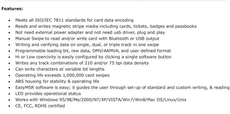 MSR605 Magnetic Stripe Card Reader and Writer Machine for High Resistance Cards