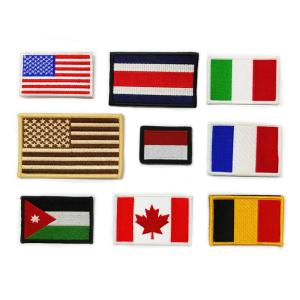 Wholesale 100% Embroidery Iron On Patches National Countries Flag Patch DIY Hooked For Hats from china suppliers