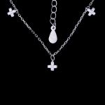 Sterling Silver Cubic Zirconia Single Stone Necklace With Cross Shape