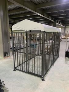 China Outdoor Dog Kennel Steel Powder Coated Dog Cage with Watrerproof Cover Secure Lock for Backyard 10' x 5' x 6' on sale