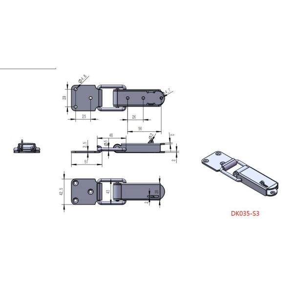 SS304 Polish Stainless Steel Over Center Latches With Keyhole