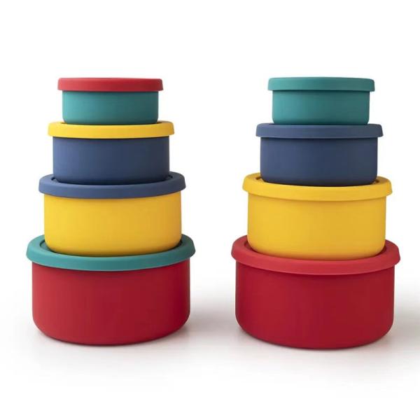 Harmless 2L Silicone Bowl With Lid , Multifunctional Silicone Pinch Bowls