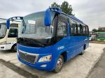 Used Small Bus Blues Color 25 Seats Yuchai Engine 130hp Sliding Windows Left