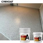 Colored Flakes Epoxy Resin Floor Coating High Gloss Grey Finishes