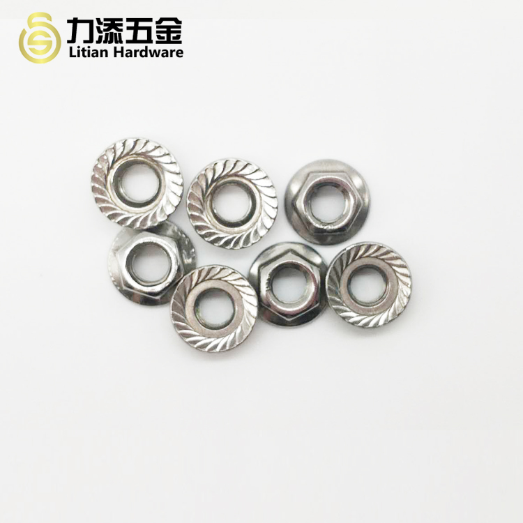M7 Self Locking Flange Nut , ANSI Galvanized Hex Flange Lock Nut