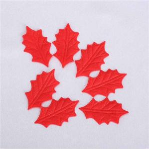 Wholesale Non Woven Fabric Christmas Party Crafts Red Holly Leaves Customized Size from china suppliers
