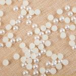 High Quality DIY Handmade ABS White Imitation Half -Ball Plastic Pearl Beads