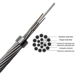 Wholesale 36 Core Optical Fiber Cable OPGW Self Supporting Communication Cable for Replacement of aerail ground wire from china suppliers