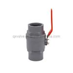 Light Gray 1/2" Stainless Steel Handle Two Piece Combined PVC Ball Valve