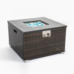 Drop Shipping Available Wicker Barbecue Propane Fire Pit Outdoor Fire Table