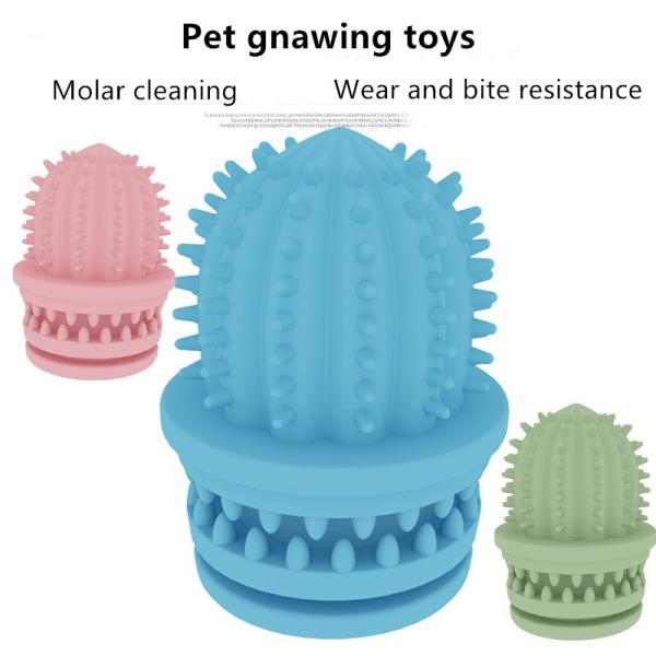 Soft Dog Toys For Heavy Chewers Bite Resistant Cute Cactus Tooth Grinding Toy Ball Bite Teeth Cleaning Dog Toys
