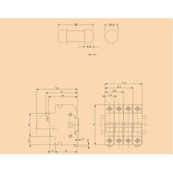 High Breaking Capacity DC Fuse 1000V 30A Ceramic Fuse Base and Holder for Solar PV System