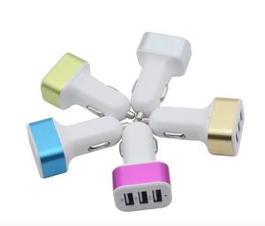 Wholesale Shenzhen factory supply Aluminium frame 3 USB car charger phone tablet chargers from china suppliers