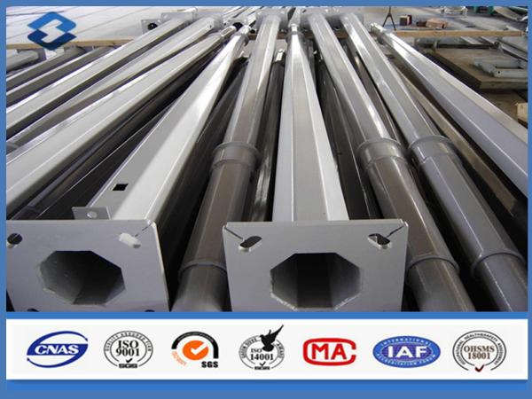 Octagonal Zinc Galvanized Street Lighting Pole with Base Plate street light