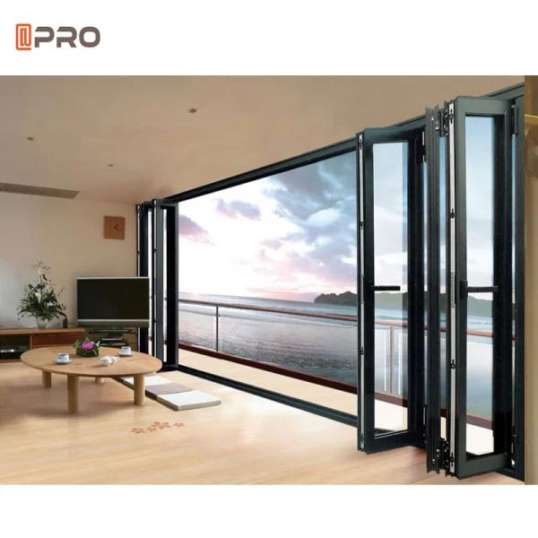 Aluminum Glass Patio Exterior Bifold Doors Double Glazing Bi Folding Door For